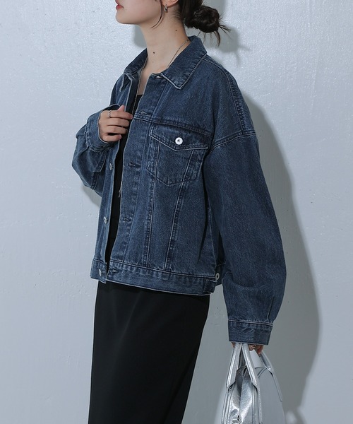 COLONY 2139（コロニートゥーワンスリーナイン）の「オーバーサイズGジャン（デニムジャケット・レディース・ネイビー/ダークブルー/オフホワイト・LARGE/MEDIUM）」の22枚目の写真