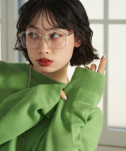 NUNIFE（ユニフィー）の「春カラー追加《9色展開》スウェットライクニットプルオーバー（ニット/セーター・レディース・ライトグレー/グリーン/レッド/スミクロ/イエロー/アイボリー/ブルー/ミント/ピンク・FREE）」の6枚目の写真