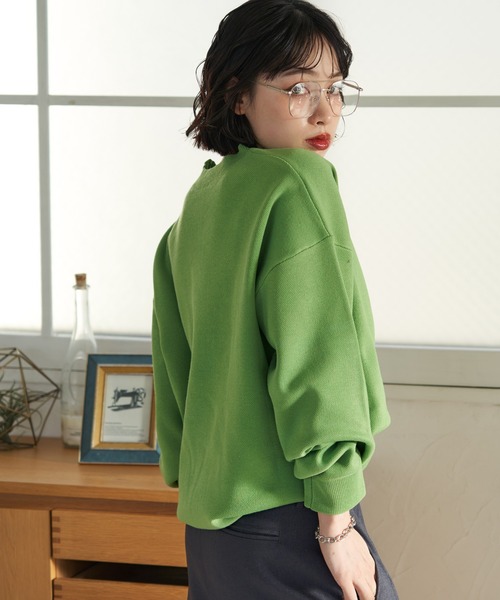 NUNIFE（ユニフィー）の「春カラー追加《9色展開》スウェットライクニットプルオーバー（ニット/セーター・レディース・ライトグレー/グリーン/レッド/スミクロ/イエロー/アイボリー/ブルー/ミント/ピンク・FREE）」の13枚目の写真