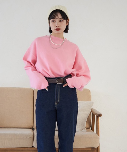 NUNIFE（ユニフィー）の「春カラー追加《9色展開》スウェットライクニットプルオーバー（ニット/セーター・レディース・ライトグレー/グリーン/レッド/スミクロ/イエロー/アイボリー/ブルー/ミント/ピンク・FREE）」の20枚目の写真