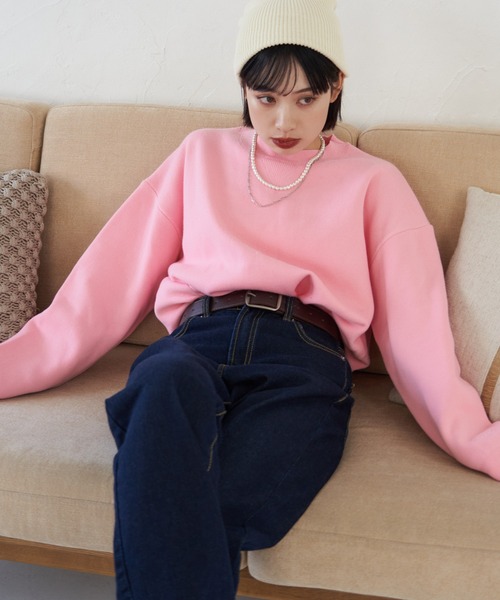 NUNIFE（ユニフィー）の「春カラー追加《9色展開》スウェットライクニットプルオーバー（ニット/セーター・レディース・ライトグレー/グリーン/レッド/スミクロ/イエロー/アイボリー/ブルー/ミント/ピンク・FREE）」の15枚目の写真