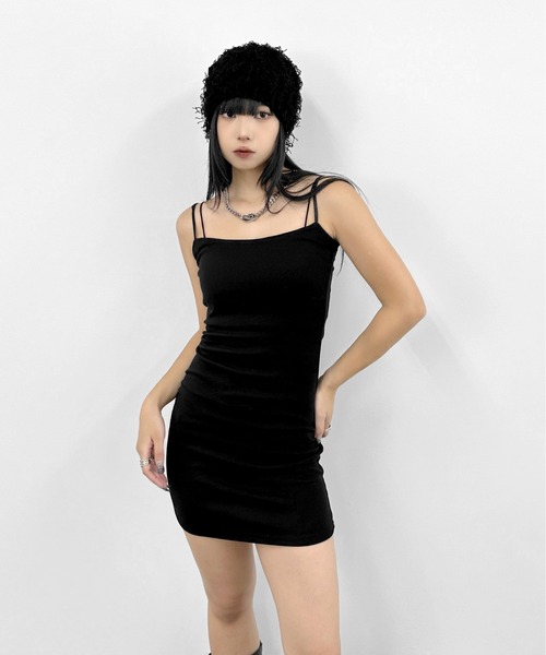 LVEU.（ラブユ.）の「【LVEU.】カジュアルミニキャミワンピース / ワンピース ミニ ワンピ スウェット カットソー ストレッチ タイト ブラック グレー ブルー ZOZOTOWN限定（ワンピース・レディース・ブラック/ブルー/グレー・FREE）」の8枚目の写真