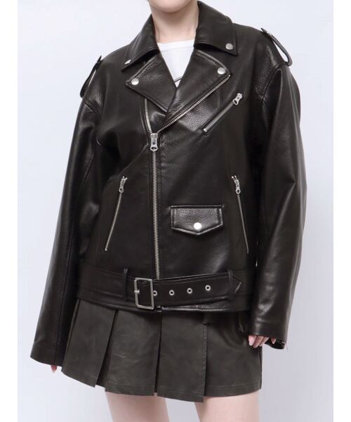PosTokyo】real leather riders（ライダースジャケット）｜jouetie