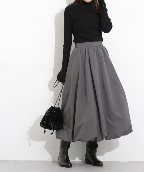 NANO universe（ナノユニバース）の「【WEB限定】バルーンスカート（スカート・レディース・ブラック/カーキ/チャコール/ベージュ/ブラウン/ホワイト・マルチサイズ）」の3枚目の写真