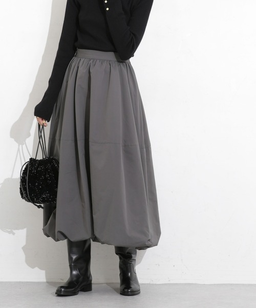 NANO universe（ナノユニバース）の「【WEB限定】バルーンスカート（スカート・レディース・ブラック/カーキ/チャコール/ベージュ/ブラウン/ホワイト・マルチサイズ）」の7枚目の写真