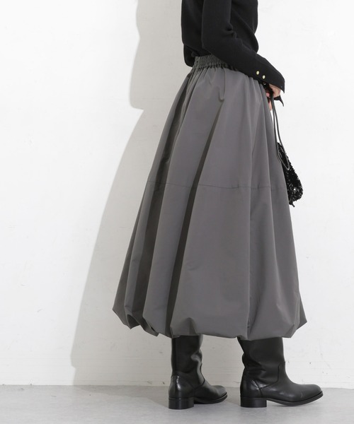 NANO universe（ナノユニバース）の「【WEB限定】バルーンスカート（スカート・レディース・ブラック/カーキ/チャコール/ベージュ/ブラウン/ホワイト・マルチサイズ）」の8枚目の写真