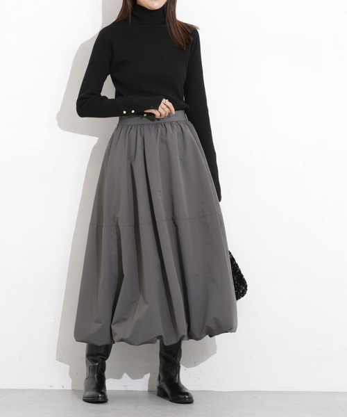NANO universe（ナノユニバース）の「【WEB限定】バルーンスカート（スカート・レディース・ブラック/カーキ/チャコール/ベージュ/ブラウン/ホワイト・マルチサイズ）」の9枚目の写真