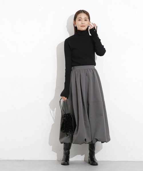 NANO universe（ナノユニバース）の「【WEB限定】バルーンスカート（スカート・レディース・ブラック/カーキ/チャコール/ベージュ/ブラウン/ホワイト・マルチサイズ）」の10枚目の写真