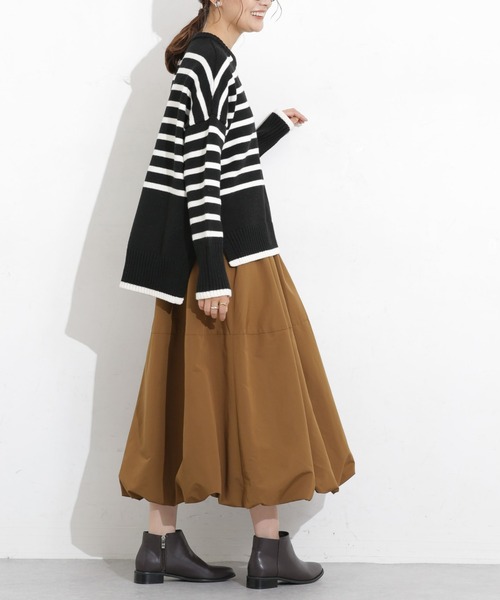 NANO universe（ナノユニバース）の「【WEB限定】バルーンスカート（スカート・レディース・ブラック/カーキ/チャコール/ベージュ/ブラウン/ホワイト・マルチサイズ）」の16枚目の写真