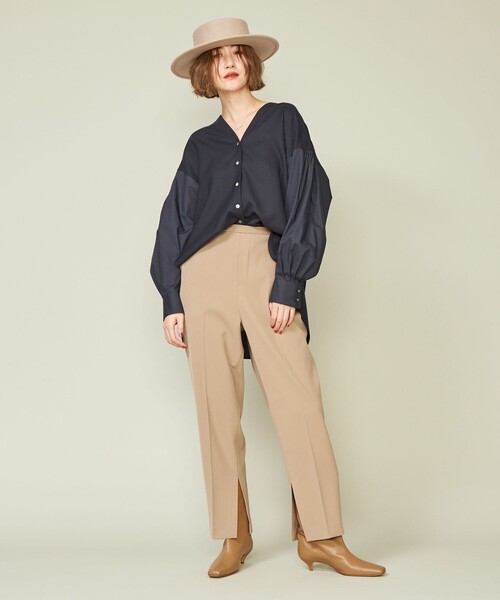 新品コンテconteスリット テーパードパンツ36ネイビー コンテ conte スリットテーパードパンツ 36 ネイビー /DO □OS - メルカリ