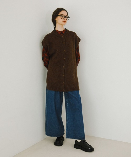 EKAL(エカル)の「バギータックデニム(デニムパンツ・レディース・ブルー系その他/ワンウォッシュ・SMALL/MEDIUM)」の4枚目の写真