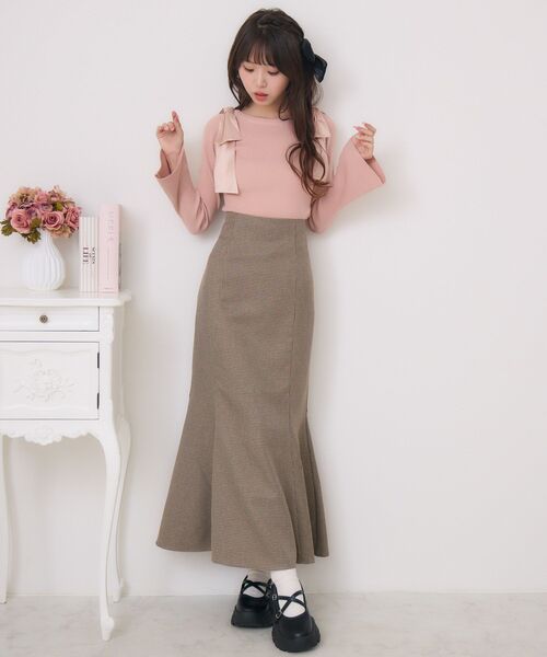 ems excite（エムズエキサイト）の「バックスリットマーメイドSK（スカート・レディース・ブラウン系その他/ブラック/ライトグレー・FREE）」の4枚目の写真