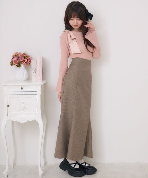 ems excite（エムズエキサイト）の「バックスリットマーメイドSK（スカート・レディース・ブラウン系その他/ブラック/ライトグレー・FREE）」の5枚目の写真