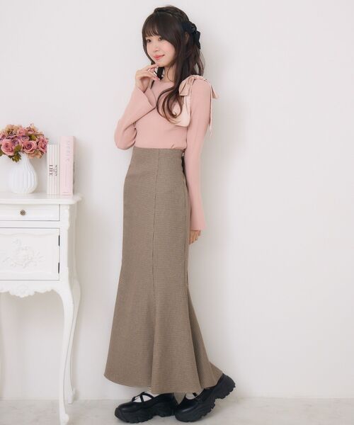 ems excite（エムズエキサイト）の「バックスリットマーメイドSK（スカート・レディース・ブラウン系その他/ブラック/ライトグレー・FREE）」の6枚目の写真