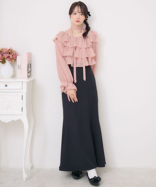 ems excite（エムズエキサイト）の「バックスリットマーメイドSK（スカート・レディース・ブラウン系その他/ブラック/ライトグレー・FREE）」の12枚目の写真