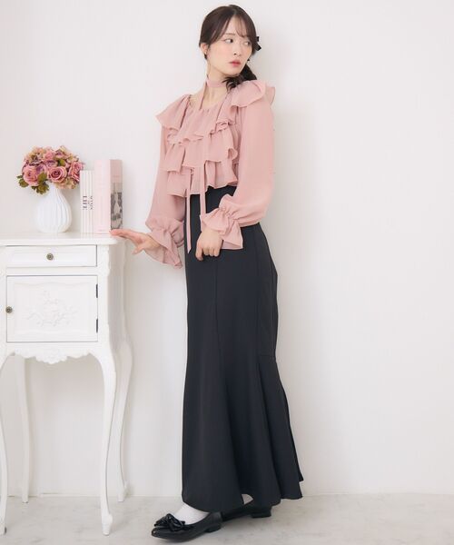 ems excite（エムズエキサイト）の「バックスリットマーメイドSK（スカート・レディース・ブラウン系その他/ブラック/ライトグレー・FREE）」の14枚目の写真