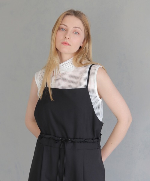 &g'aime(アンジェム)の「【&g'aime】シャーリングデザインツイルオールインワン SHIRRING DESIGN TWILL ALL IN ONE(つなぎ/オールインワン・レディース・ブラック/チャコールグレー・FREE)」の22枚目の写真