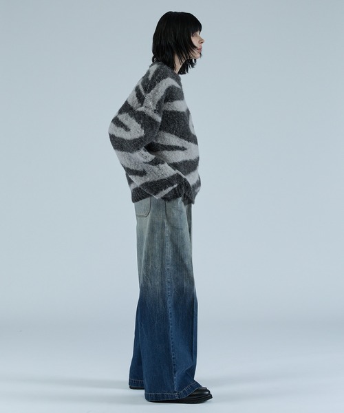 VELNUS（ベルナス）の「【VELNUS】Wool blend shaggy design knit/ウールブレンド シャギーデザインニット（ニット/セーター・メンズ・グレー系/ブルー系・S/M/L）」の14枚目の写真