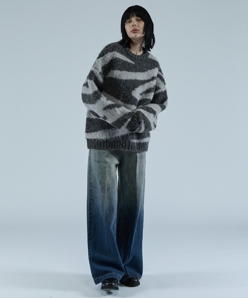 VELNUS（ベルナス）の「【VELNUS】Wool blend shaggy design knit/ウールブレンド シャギーデザインニット（ニット/セーター・メンズ・グレー系/ブルー系・S/M/L）」の15枚目の写真