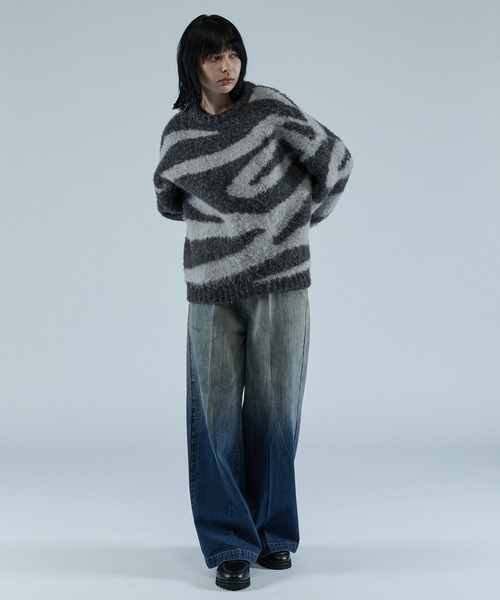 VELNUS（ベルナス）の「【VELNUS】Wool blend shaggy design knit/ウールブレンド シャギーデザインニット（ニット/セーター・メンズ・グレー系/ブルー系・S/M/L）」の16枚目の写真