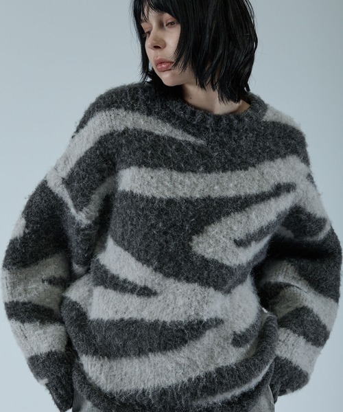 VELNUS（ベルナス）の「【VELNUS】Wool blend shaggy design knit/ウールブレンド シャギーデザインニット（ニット/セーター・メンズ・グレー系/ブルー系・S/M/L）」の17枚目の写真