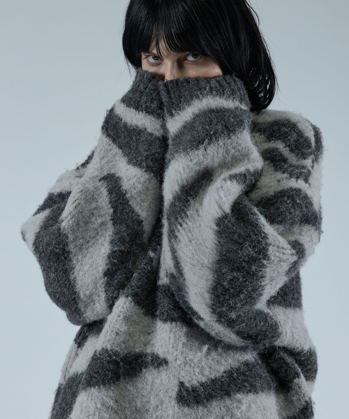 VELNUS（ベルナス）の「【VELNUS】Wool blend shaggy design knit/ウールブレンド シャギーデザインニット（ニット/セーター・メンズ・グレー系/ブルー系・S/M/L）」の18枚目の写真