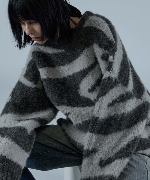 VELNUS（ベルナス）の「【VELNUS】Wool blend shaggy design knit/ウールブレンド シャギーデザインニット（ニット/セーター・メンズ・グレー系/ブルー系・S/M/L）」の21枚目の写真