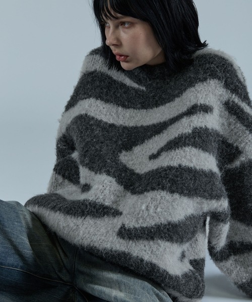 VELNUS（ベルナス）の「【VELNUS】Wool blend shaggy design knit/ウールブレンド シャギーデザインニット（ニット/セーター・メンズ・グレー系/ブルー系・S/M/L）」の22枚目の写真