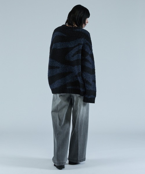 VELNUS（ベルナス）の「【VELNUS】Wool blend shaggy design knit/ウールブレンド シャギーデザインニット（ニット/セーター・メンズ・グレー系/ブルー系・S/M/L）」の3枚目の写真