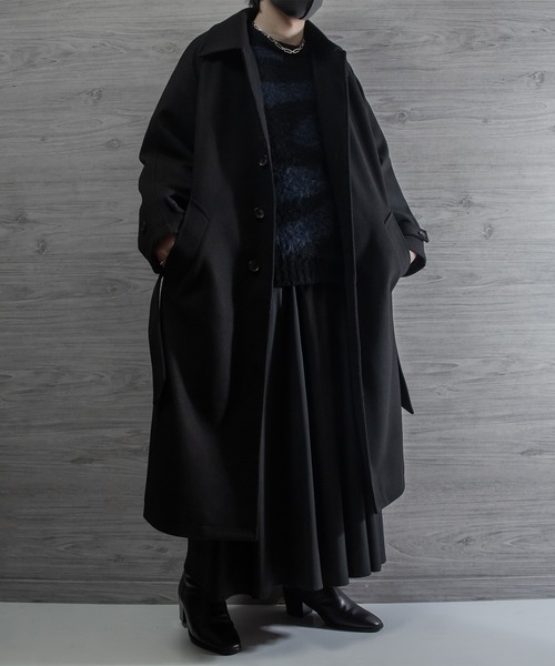 VELNUS】Wool blend shaggy design knit/ウールブレンド シャギー