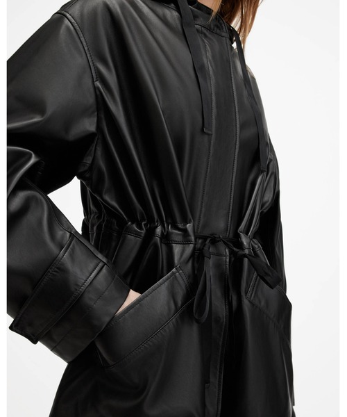 ALLSAINTS（オールセインツ）の「KELSEA RELAXED FIT LEATHER JACKET | KELSEA リラックス フィット レザー ジャケット（その他アウター・レディース・ブラック・S/M/XS/L）」の3枚目の写真