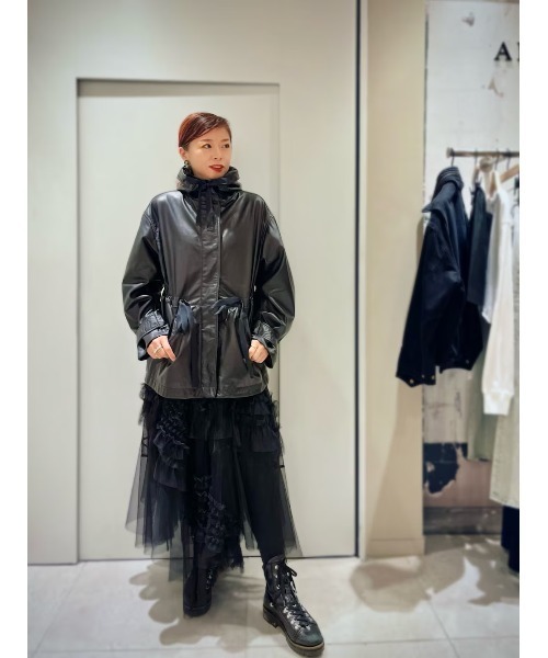 ALLSAINTS（オールセインツ）の「KELSEA RELAXED FIT LEATHER JACKET | KELSEA リラックス フィット レザー ジャケット（その他アウター・レディース・ブラック・S/M/XS/L）」の14枚目の写真