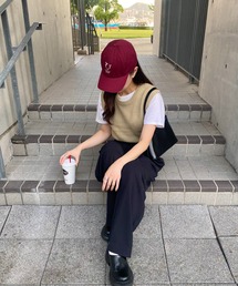 クルーネックニットベスト / メンズライク オーバーサイズ マニッシュ