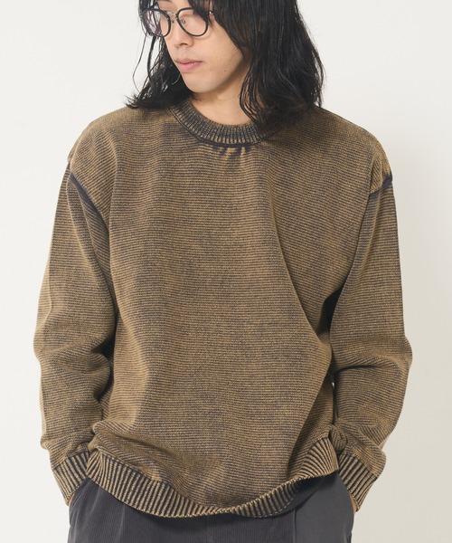 ROUGH TRADE(ラフトレード)の「ストーンウォッシュ クルーニット(M1)(ニット/セーター・メンズ・ミント/ブラック/パープル・MEDIUM/LARGE/X-LARGE)」の2枚目の写真