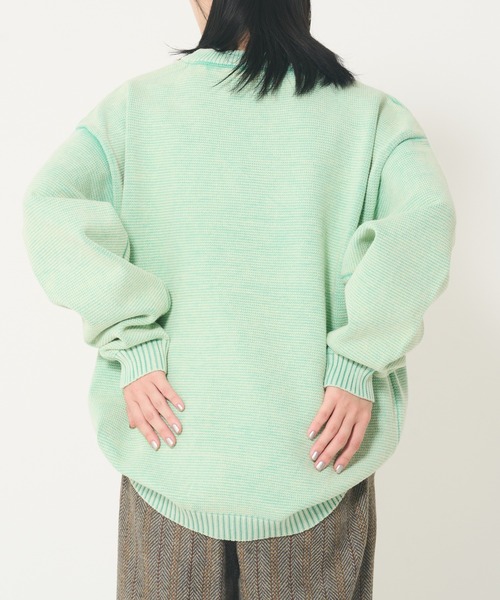 ROUGH TRADE(ラフトレード)の「ストーンウォッシュ クルーニット(M1)(ニット/セーター・メンズ・ミント/ブラック/パープル・MEDIUM/LARGE/X-LARGE)」の8枚目の写真