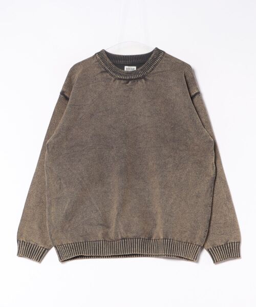 ROUGH TRADE(ラフトレード)の「ストーンウォッシュ クルーニット(M1)(ニット/セーター・メンズ・ミント/ブラック/パープル・MEDIUM/LARGE/X-LARGE)」の6枚目の写真
