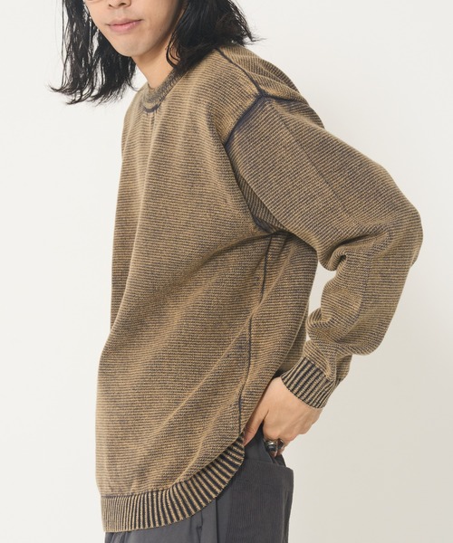 ROUGH TRADE(ラフトレード)の「ストーンウォッシュ クルーニット(M1)(ニット/セーター・メンズ・ミント/ブラック/パープル・MEDIUM/LARGE/X-LARGE)」の13枚目の写真