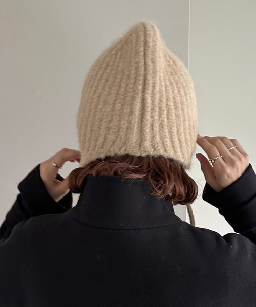DISCOAT（ディスコート）の「ニットイヤーフラップビーニー（ニットキャップ/ビーニー・レディース・ネイビー/ベージュ・FREE）」の20枚目の写真