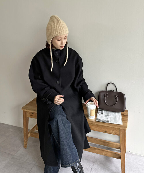 DISCOAT（ディスコート）の「ニットイヤーフラップビーニー（ニットキャップ/ビーニー・レディース・ネイビー/ベージュ・FREE）」の17枚目の写真