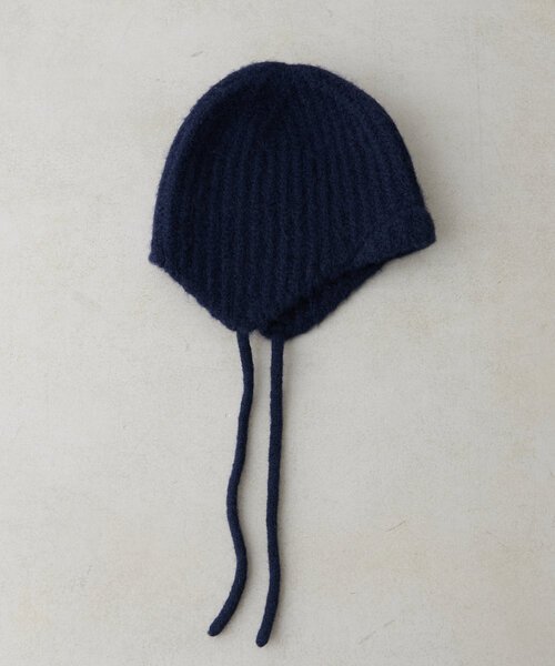 DISCOAT（ディスコート）の「ニットイヤーフラップビーニー（ニットキャップ/ビーニー・レディース・ネイビー/ベージュ・FREE）」の14枚目の写真