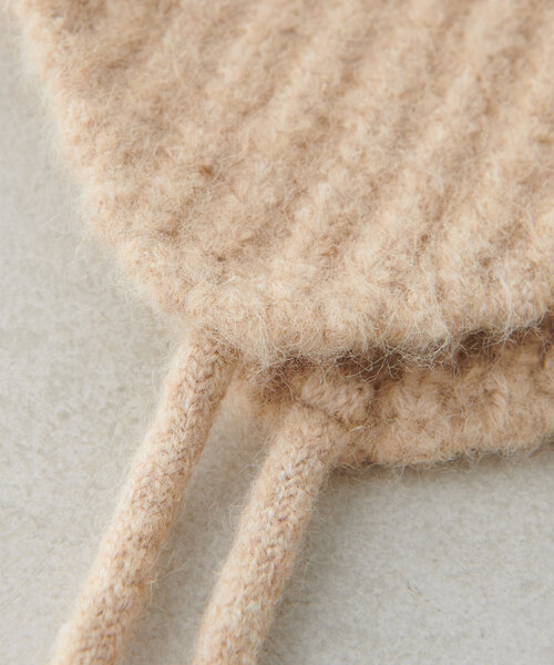 DISCOAT（ディスコート）の「ニットイヤーフラップビーニー（ニットキャップ/ビーニー・レディース・ネイビー/ベージュ・FREE）」の7枚目の写真