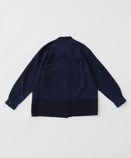 EDIFICE(エディフィス)の「tatamass Band Collar SH Waffle Dobby(シャツ/ブラウス・メンズ・ネイビー・LARGE/MEDIUM)」の2枚目の写真