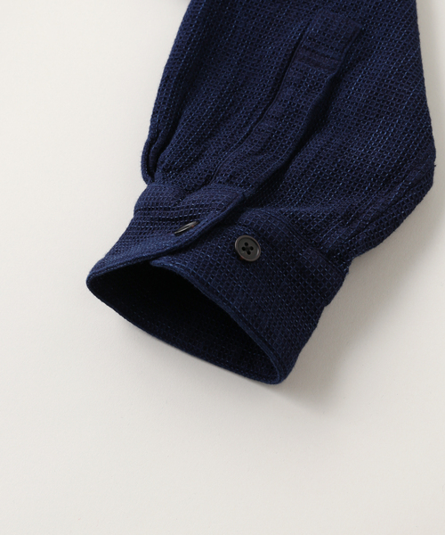 EDIFICE(エディフィス)の「tatamass Band Collar SH Waffle Dobby(シャツ/ブラウス・メンズ・ネイビー・LARGE/MEDIUM)」の5枚目の写真