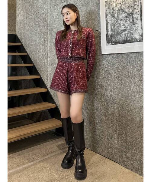 dazzlin（ダズリン）の「ツイードライクニットパンツ（その他パンツ・レディース・ベージュ/ネイビー/ブルー/レッド・FREE）」の6枚目の写真