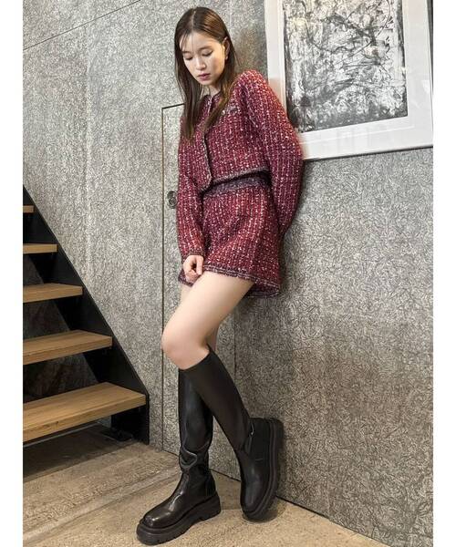 dazzlin（ダズリン）の「ツイードライクニットパンツ（その他パンツ・レディース・ベージュ/ネイビー/ブルー/レッド・FREE）」の7枚目の写真