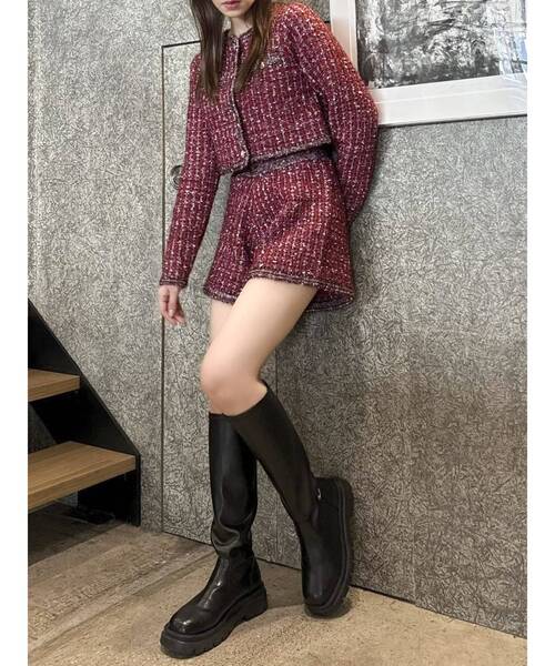 dazzlin（ダズリン）の「ツイードライクニットパンツ（その他パンツ・レディース・ベージュ/ネイビー/ブルー/レッド・FREE）」の9枚目の写真