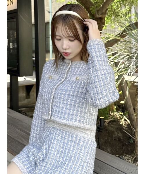 dazzlin（ダズリン）の「ツイードライクニットパンツ（その他パンツ・レディース・ベージュ/ネイビー/ブルー/レッド・FREE）」の14枚目の写真