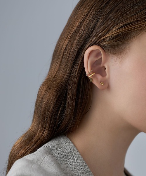 The Tidal】K10イエローゴールド ダイヤモンド イヤーカフ/片耳