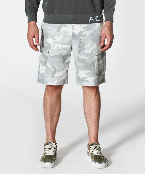 ACANTHUS(アカンサス)の「ACANTHUS:Cargo Shorts(カーゴパンツ・メンズ・ホワイト/ブラック・S/M/L/XL)」の2枚目の写真