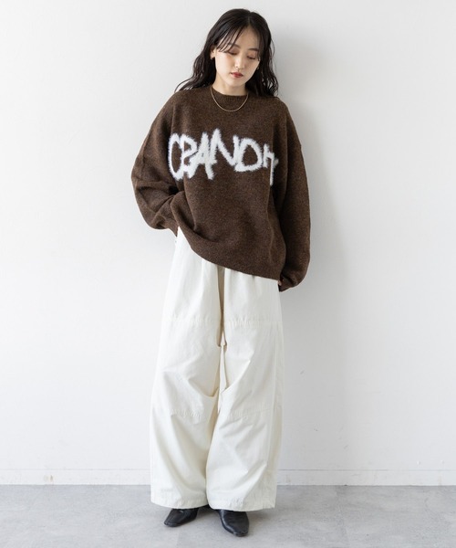 RAGEBLUE（レイジブルー）の「ロゴフェザー/シャギールーズニット（ニット/セーター・レディース・ホワイト/ブラウン/ダークグレー・FREE）」の17枚目の写真